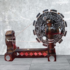 wooden charkha art work wooden charkha art work