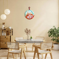 Wooden Chopper Board with Breakfast in Paris