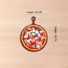 Wooden Chopper Board with Pizza Art