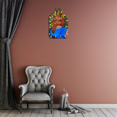 wooden key holder with beautiful elephant art