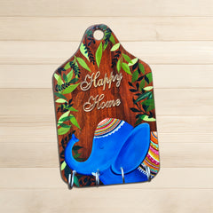 wooden key holder with beautiful elephant art
