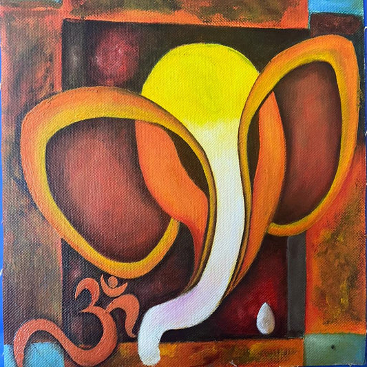 SHRI GANESHA IN OIL PAINTS